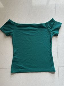 Green Off-Shoulder Top