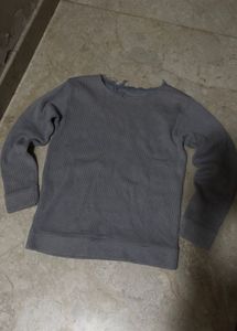 Ribbed Grey Long Sleeve Top
