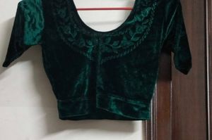 Green Velvet Blouse