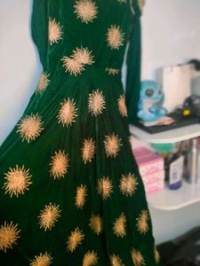 Velvet Bottle Green Gown Purchased From Lajpat
