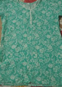 Floral Print Tunic Top Or Short Kurti