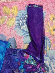 Colorful satin saree