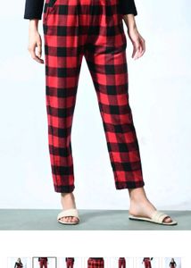 Red &amp; Black Plaid Pants