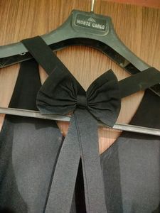 Black Gown Dress With Bow On Back
