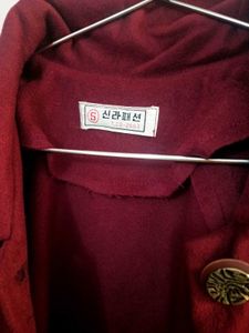 Burgundy Wool Overcoat