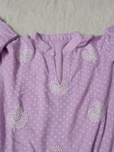 Lavender Embroidered Kurta