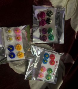 Cute Flower Stud Earring Sets (All 3 Combo)