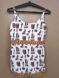 Printed Tank Top/Sleeveless Short Kurti