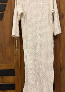 White Chikankari Kurti - Size S
