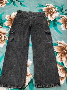 Black Wash Cargo Jeans