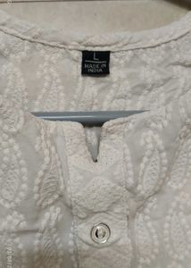 White Embroidery Kurti