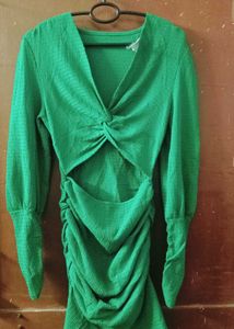 Green Cutout Mini Dress