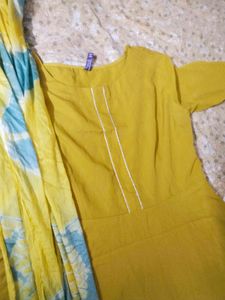 Yellow anarkali set
