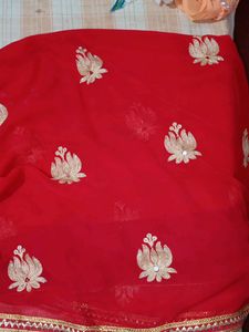 Beatiful Red Sare With Design