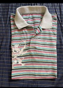Multicolour Collar T-shirt For Sale