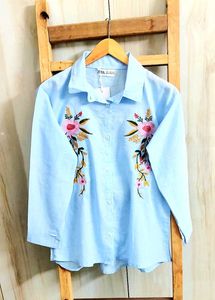 Embroidered Floral Shirt size-36