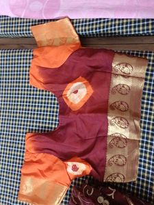 printed orange saare