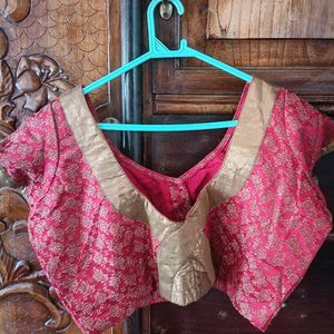 Red &amp; Gold Brocade Blouse