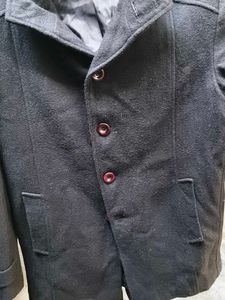 Stylish Black Wool Blend Coat
