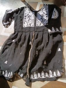 Elegant Black Embroidered Dress