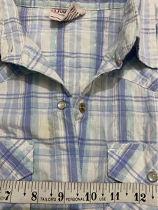 Blue Plaid Western Shirt
