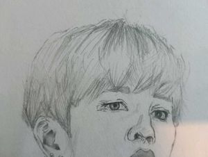 Pencil Portrait Sketch of BTS Jimin