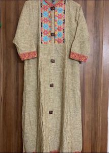 🆕Embroidery Pure Cotton Kurta (XXL)
