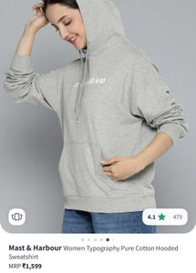 Mast &amp; Harbour Women Typography Hooded Sweatshirt