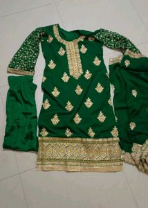 Green Kurta Plazzo With Dupatta