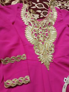 Pink Anarkali With Dupatta