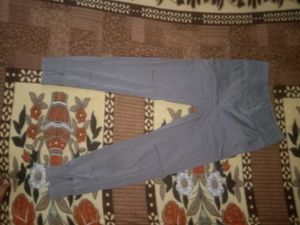 Grey Cotton Blend Trousers
