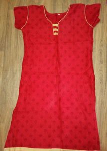 Red Printed Pajama Set