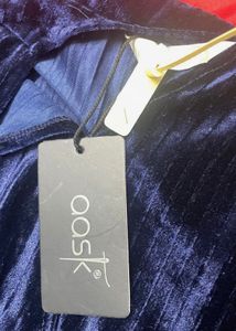 Elegant Blue Velvet Maxi Dress