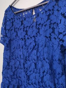 Blue Netted Top - Western Wear