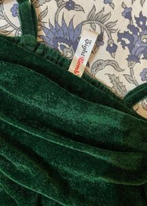 Elegant Green Velvet Slit Dress