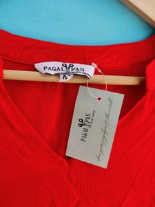 High Low Solid Red Long Tunic Top