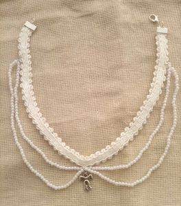 Double Layer Cottage Core Choker With Metal Bow 🌷