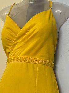 Pintrest Padded Yellow Tail Gown For Wedding Shoot