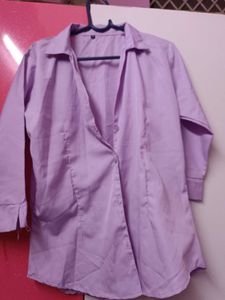 Lavender 3/4th Sleeves Shirt