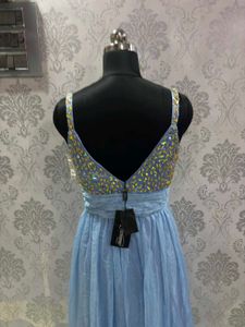 Elegant Blue Embellished Gown