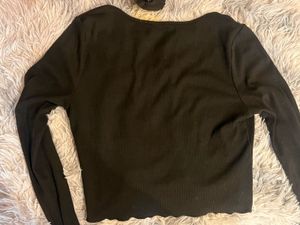 Black Long Sleeve Butterfly Top