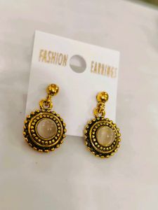 New Fashion Gold Toned Drop Earrings Set Of 2