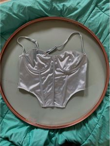Satin Blue Corset Top🐋🧵