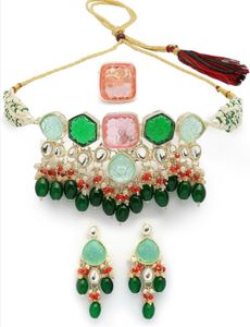 Sukkhi Glamorous Gold Plated Multicolor stone set