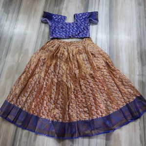 Onion Pink Fully Stitched Lehenga Blue Blouse