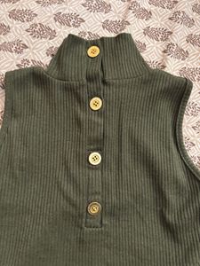 Olive Green Sleeveless Top