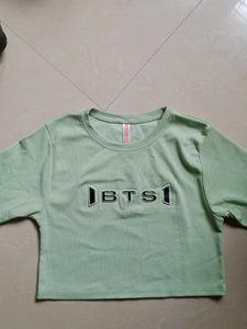 BTS Crop Top - Light Green
