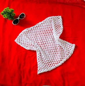 White Crochet Cover-Up Top