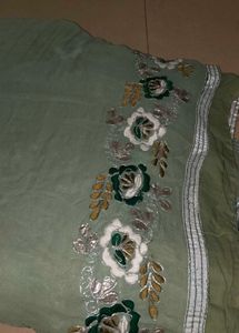 Green Embroidered Saree