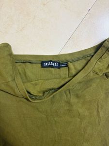 Olive Green Off-Shoulder Top